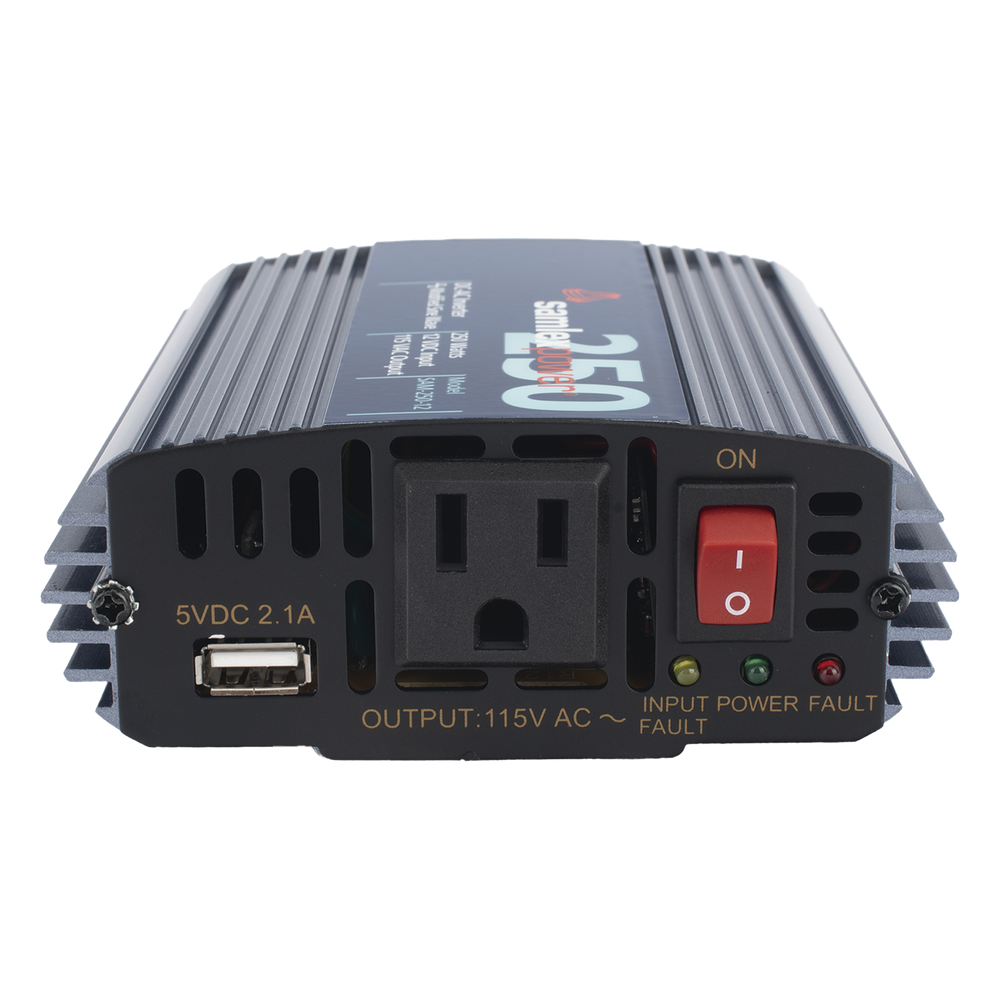 Inversor de Corriente (CD-CA) Potencia Nominal 250 W, Ent:12Vcd, Sal: 115Vca 60 Hz, SAMLEX 3