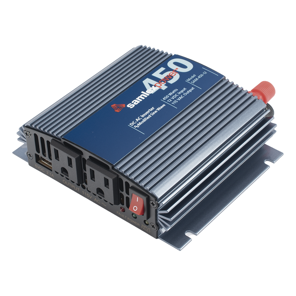 Inversor de Corriente (CD-CA). Potencia Nominal 450 W, Ent:12Vcc, Sal: 115Vca 60 Hz, SAMLEX 2