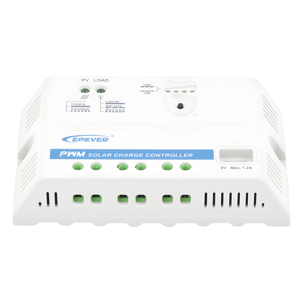 Controlador Solar PWM 12/24V 20A, Salida USB, EPEVER 2