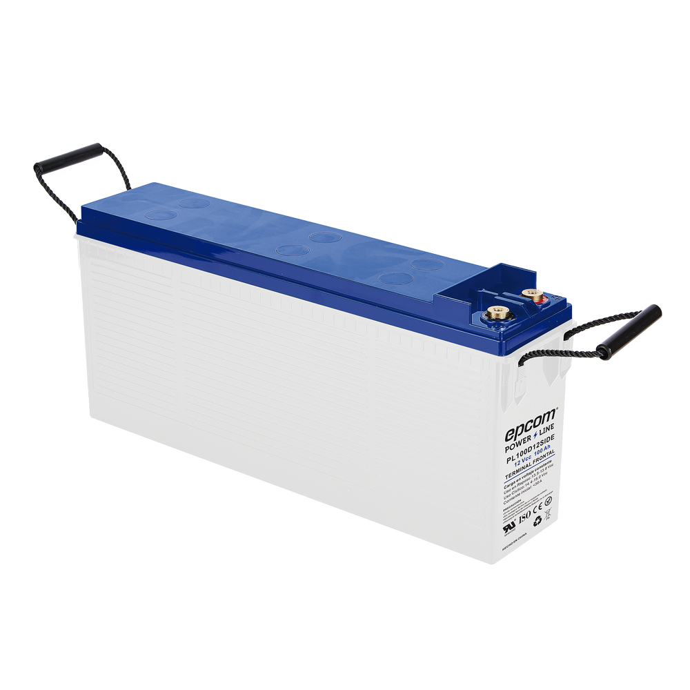 Batería Ciclo Profundo 12V, Terminales Laterales , 100Ah / AGM-VRLA / Uso en Aplicación Fotovoltaica /Terminales Tipo Tornillo T4 3