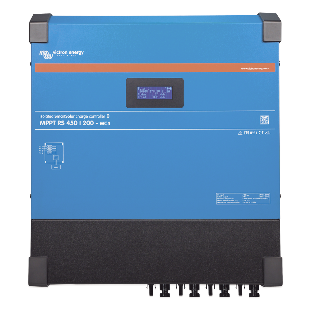 Controlador Solar MPPT 100A, SmartSolar MPPT RS 450/100-MC4, Voltaje: 48 Vcc. VICTRON 2