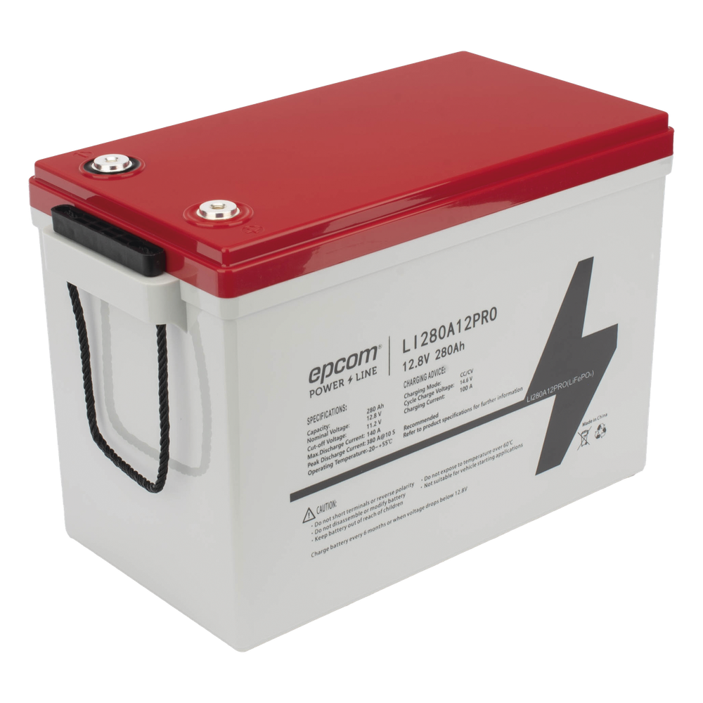 Batería de Litio Ciclo Profundo, 12.8Vcc 280Ah,  6000 ciclos, LiFePO4  , Solar, Marina, Máximo 140A de Descarga EPCOM POWERLINE 3