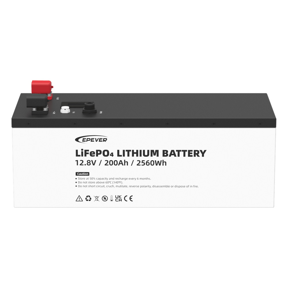 Batería de litio LiFeO4 12Vcc, 200Ah, 2.56kwh, Pantalla LCD para Monitoreo Local, Carcasa Metálica, EPEVER 2