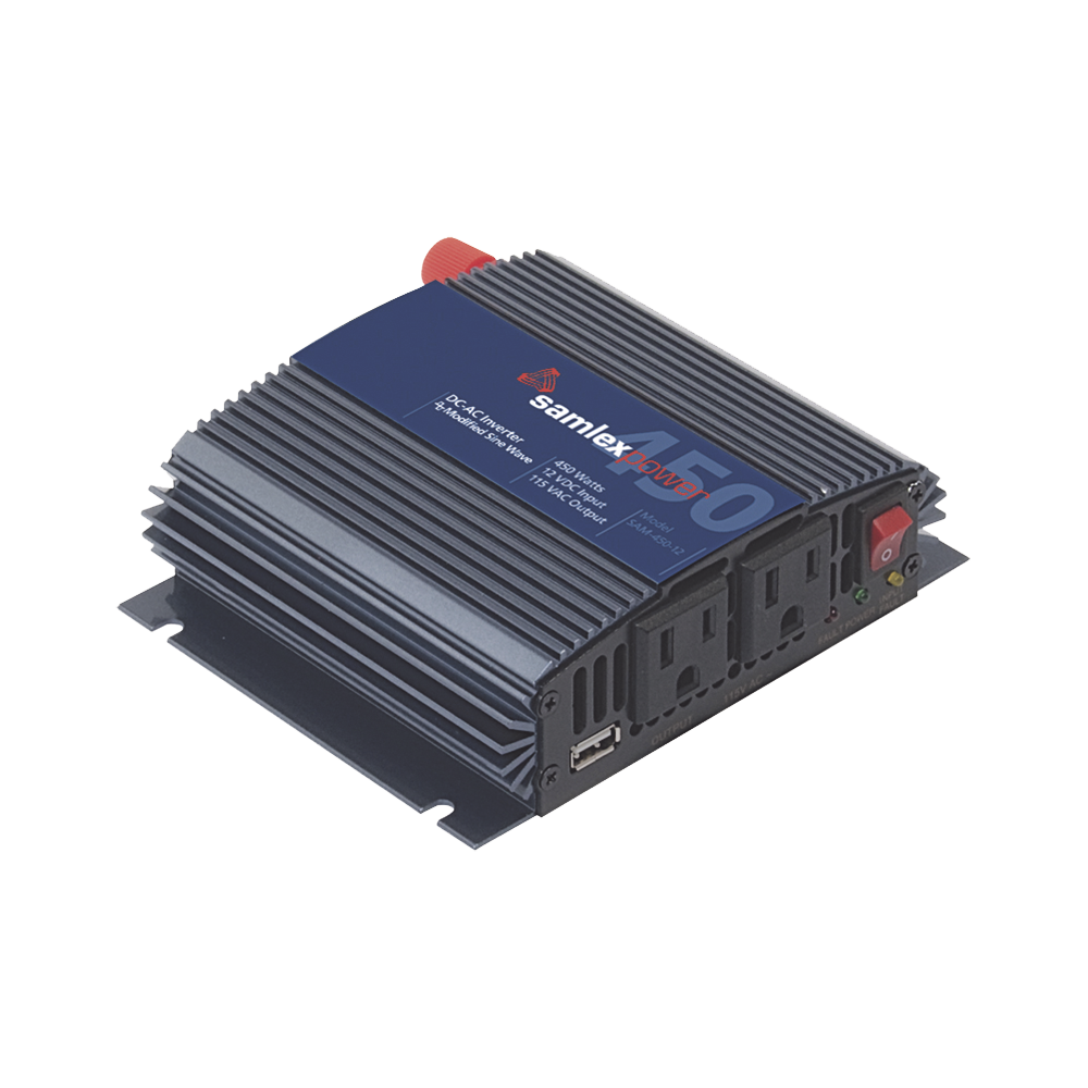 [SAM-450-12] Inversor de Corriente (CD-CA). Potencia Nominal 450 W, Ent:12Vcc, Sal: 115Vca 60 Hz, SAMLEX