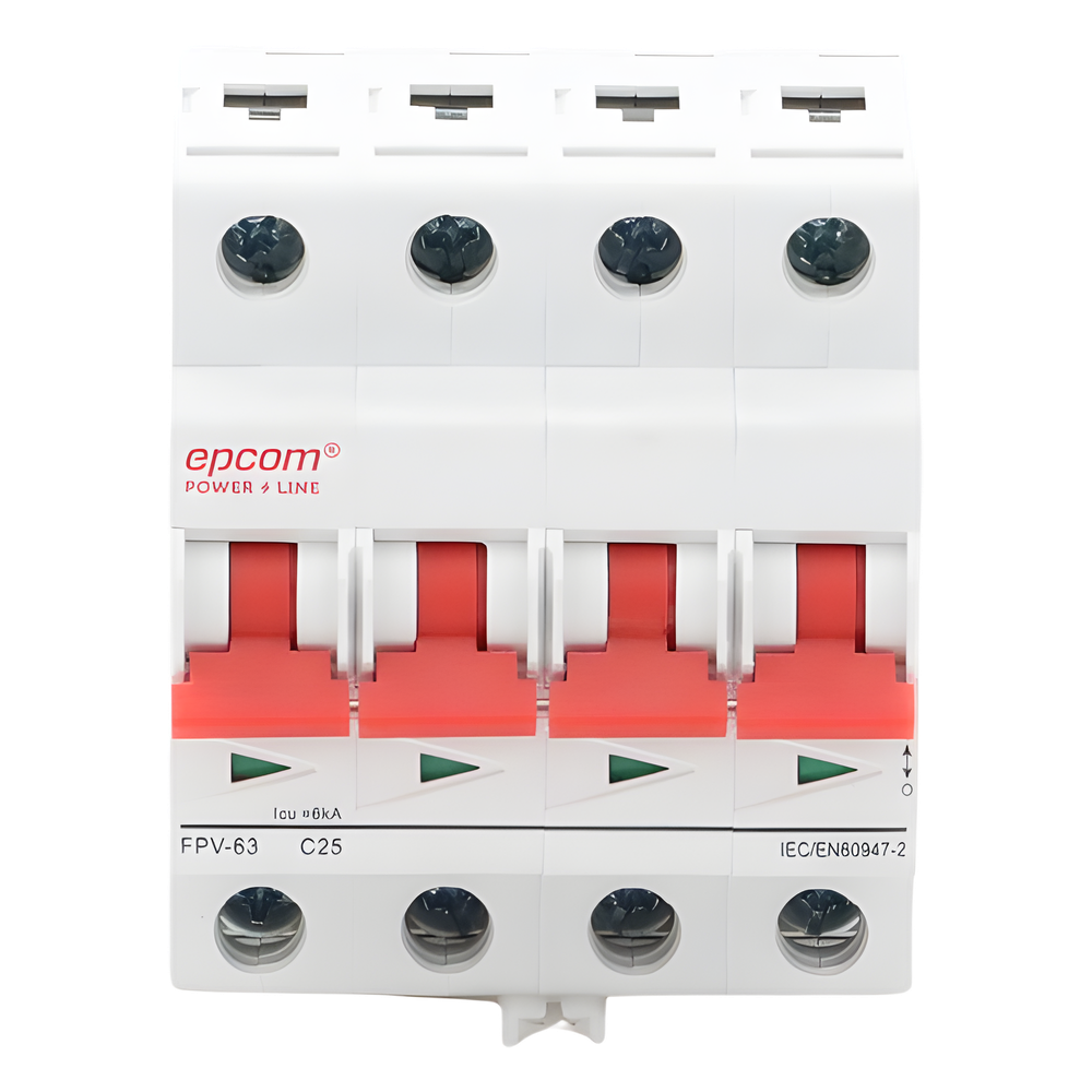 [FPV634PC25] Circuit breaker 4P 25A, Direct Current 1000Vdc for Photovoltaic Application DIN Rail Mounting