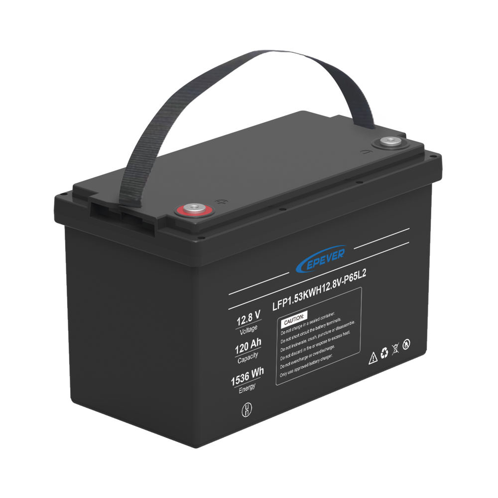 LiFePO4 Lithium Deep Cycle Battery 12.8V, 120Ah, 1.53kwh, for outdoor use, maintenance-free