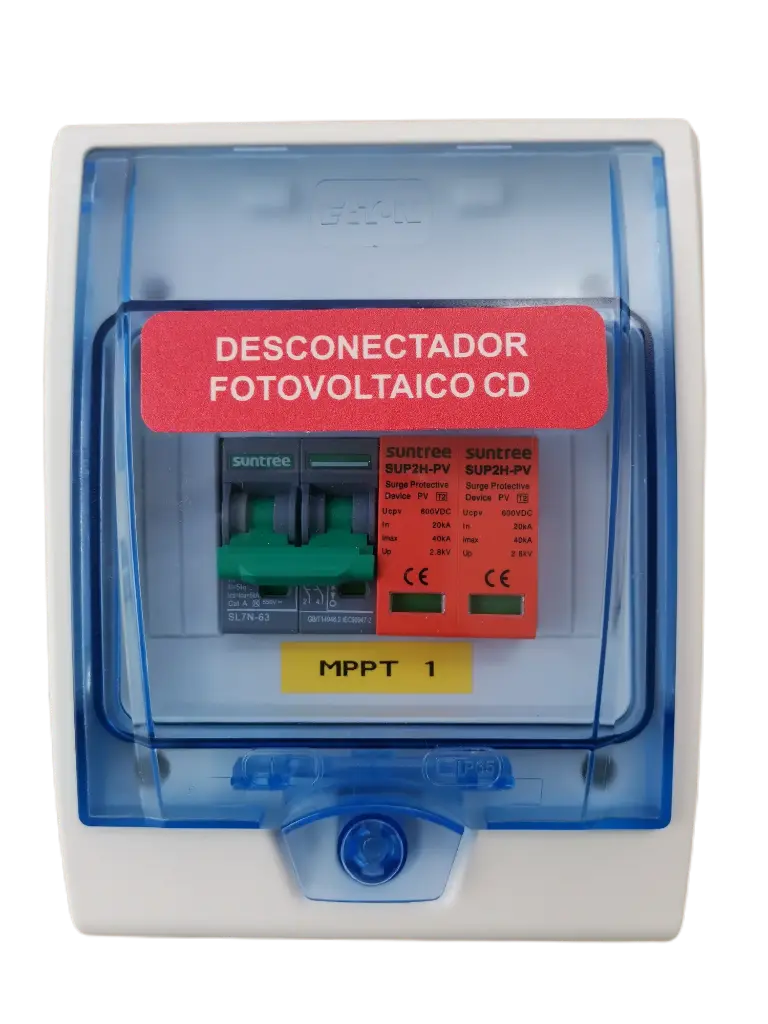 [CIS1S20A] Caja Interruptor y Supresor 600v de Corriente Directa 1 Strings (20A)
