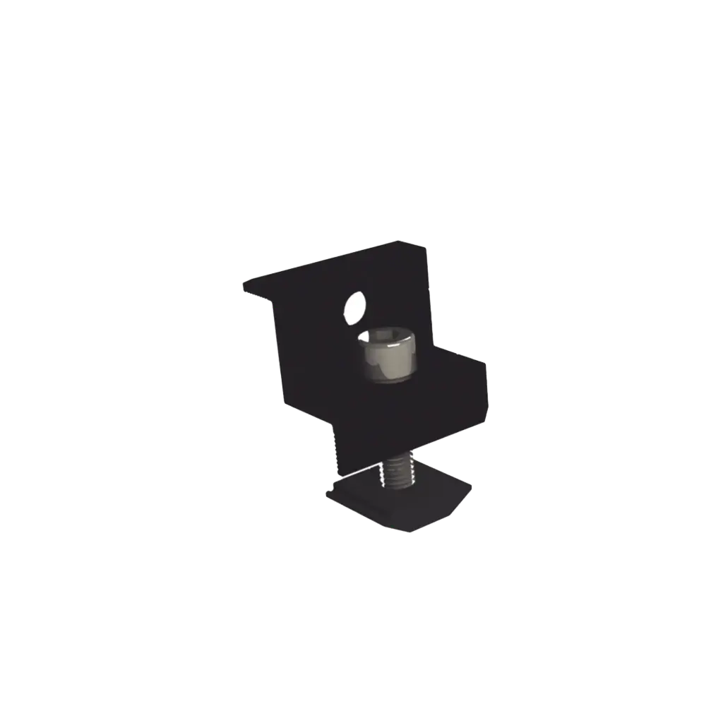 [EPLECN230/35B] Sujetador final 30 mm y 35 mm para montaje de paneles solares en riel "8" Negro, Vektor, EPCOM