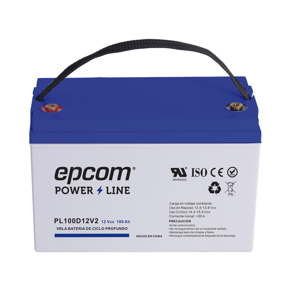 Battery 12Vdc / 100Ah / UL / AGM-VRLA Technology / DEEP CYCLE / For Use in Photovoltaic and Emergency Applications / T4 Terminals