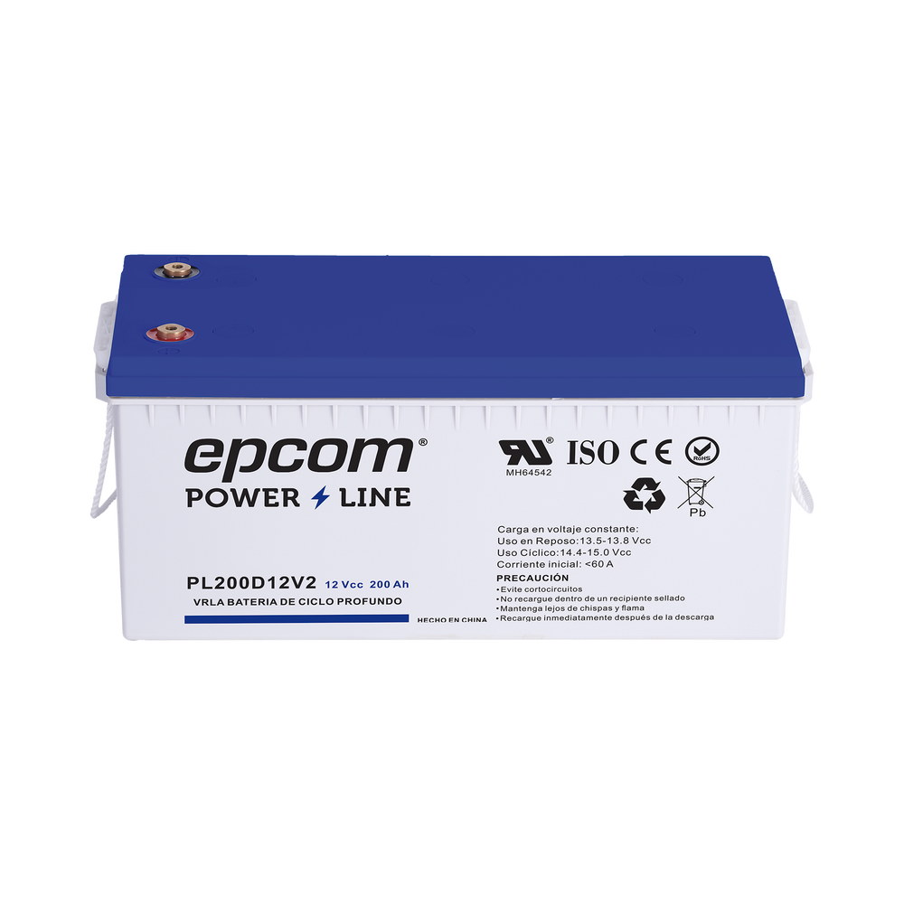 [PL200D12V2] Batería 12Vcc / 200Ah / UL / Tecnología AGM-VRLA / Ciclo profundo / Para uso en aplicaciones fotovoltaicas y de emergencia  / Terminales T5