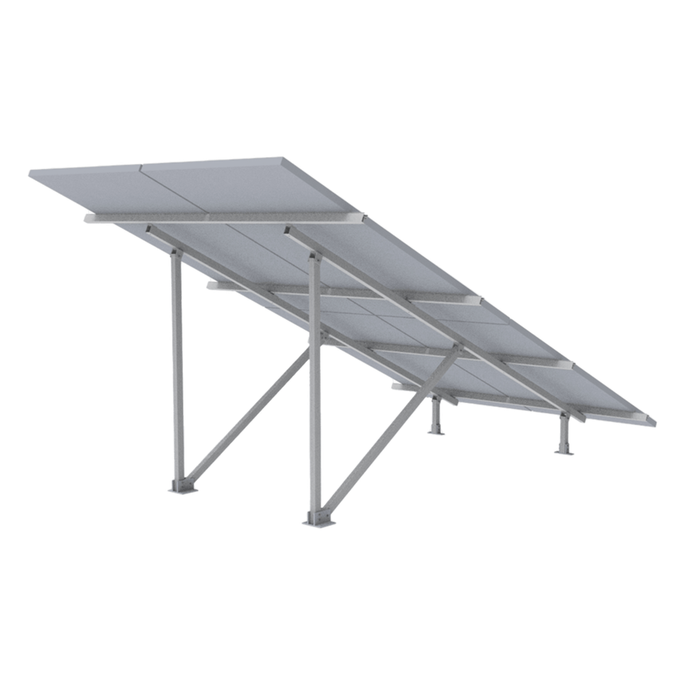 [VEKTOR5R2X2] Montaje para 4 Paneles Solares 2X2, Riel "5" de 2700mm para Módulos con Espesor de 30-35mm, Vel. de Viento Máx. 136km/h, VEKTOR, EPCOM