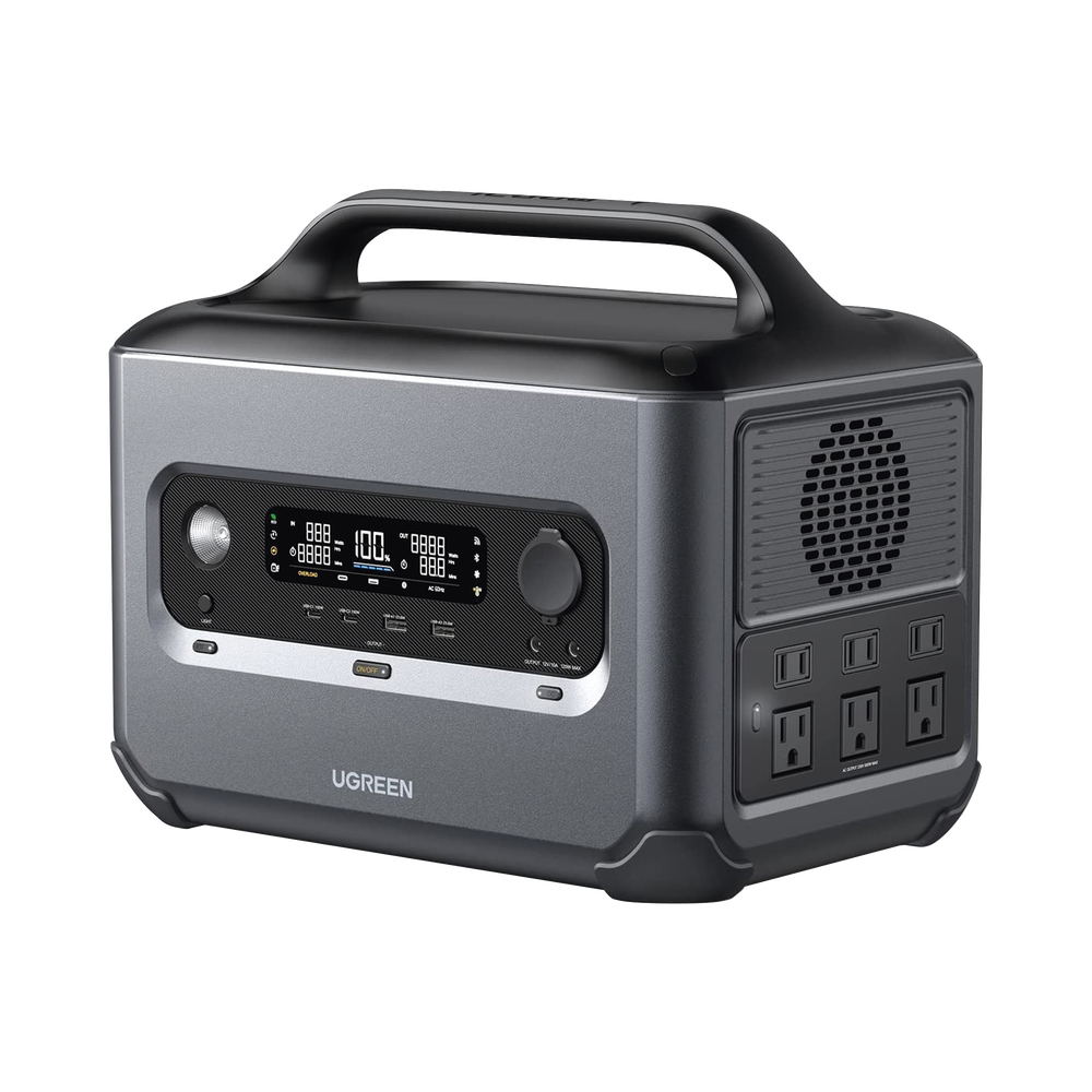 1200W Portable Power Station (1024Wh) / 6 AC 1200W / 2 USB-C 100W / 2 USB-A 22.5W / 1 Cigarette Lighter Socket / 2 DC5521 Outputs / Compatibility: BMS/WIFI/Bluetooth/APP / 10 Years Lifespan. UGREEN