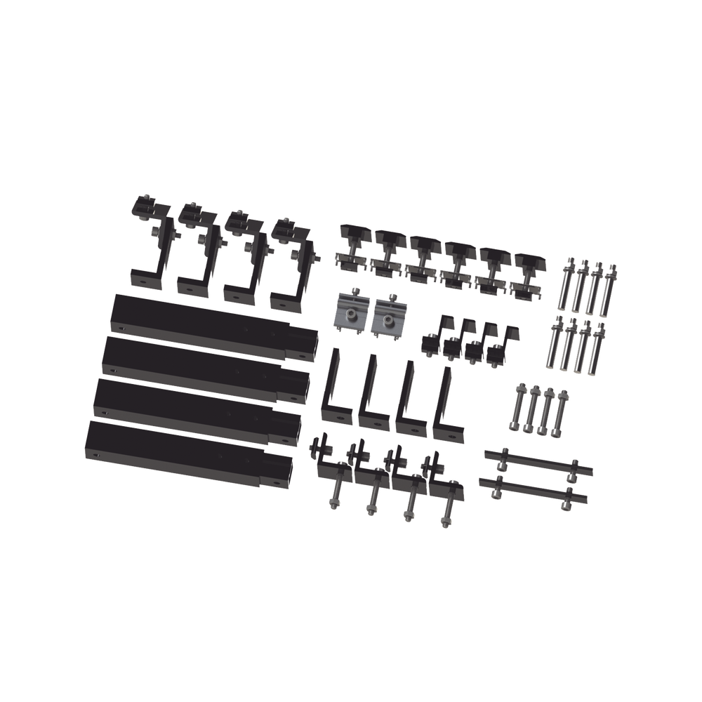 [EPL-AMO011X4-STBLK] Caja de accesorios SIN RIEL de aluminio  negro anodizado para montaje VEKTOR8BLK, arreglo 1X4 para techo, EPCOM