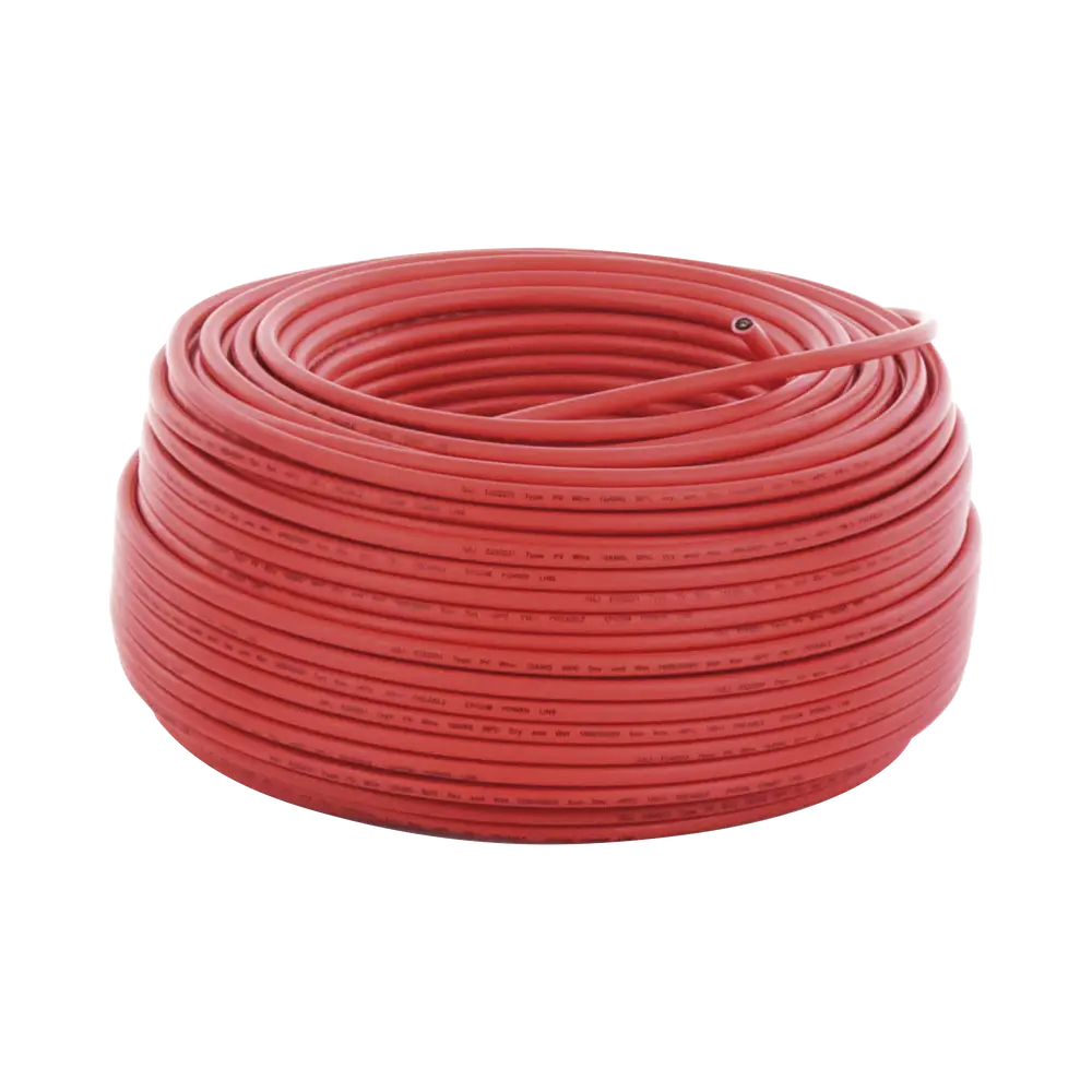 Red Photovoltaic Cable / Tinned Copper / 6mm² (10AWG) / 2000V / 100m Roll / UL 4703 and TUV / EPCOM POWERLINE