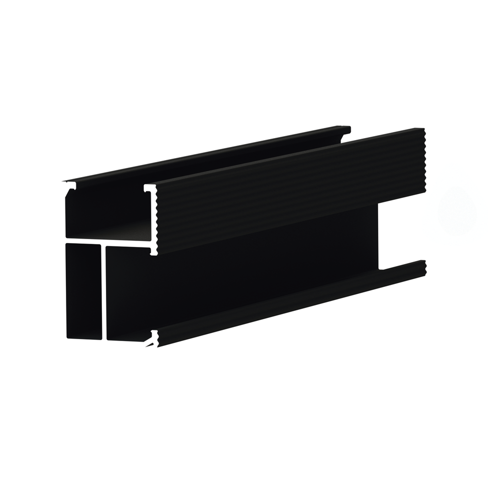 Riel "8" con anodizado negro para montaje de módulos fotovoltaicos de aluminio anodizado de 2700mm, EPCOM