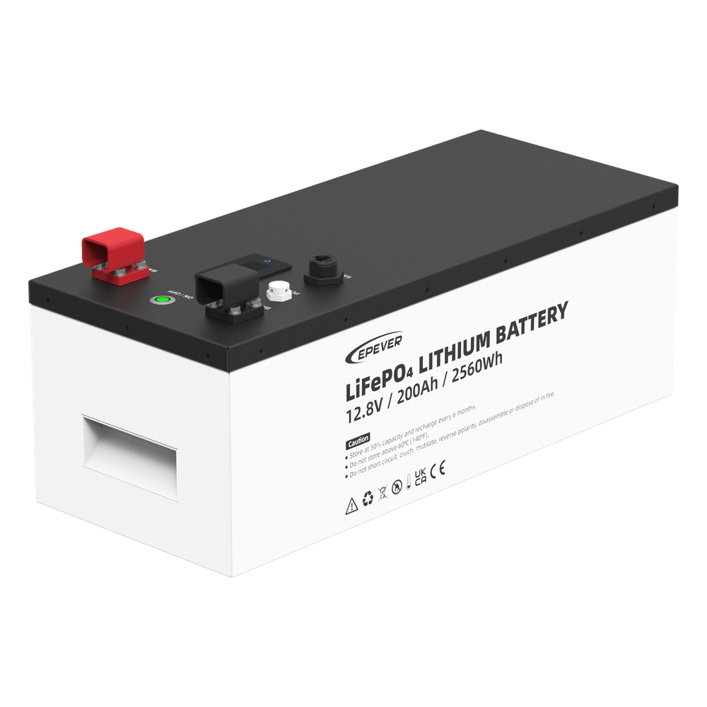 [LFP200EP128V2] Batería de litio LiFeO4 12Vcc, 200Ah, 2.56kwh, Pantalla LCD para Monitoreo Local, Carcasa Metálica, EPEVER