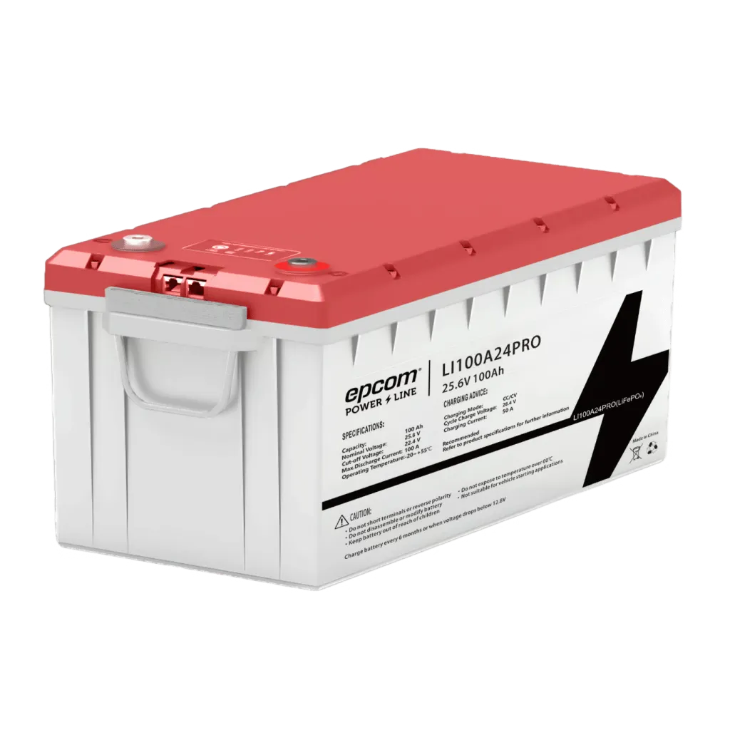 Batería de Litio LiFePO4, 2.56 kWh, 24V, 100AH / Con BMS Integrado / Conector RS485 y CAN, EPCOM