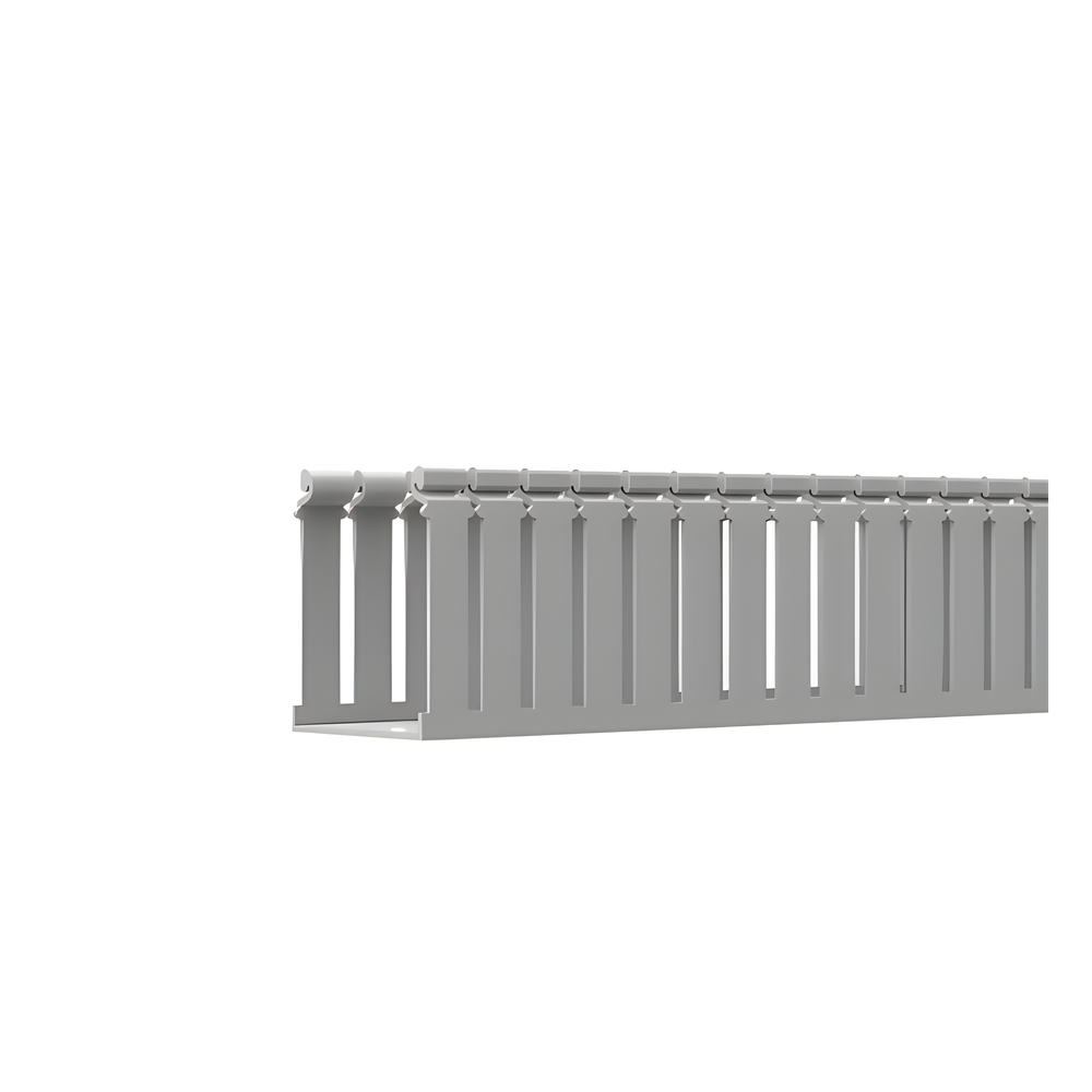 [FC4X4LG2] PVC Slotted Raceway with Cover, Type F, 108 mm Wide, 104.1 mm High and 2 m Long, Gray Color PANDUIT