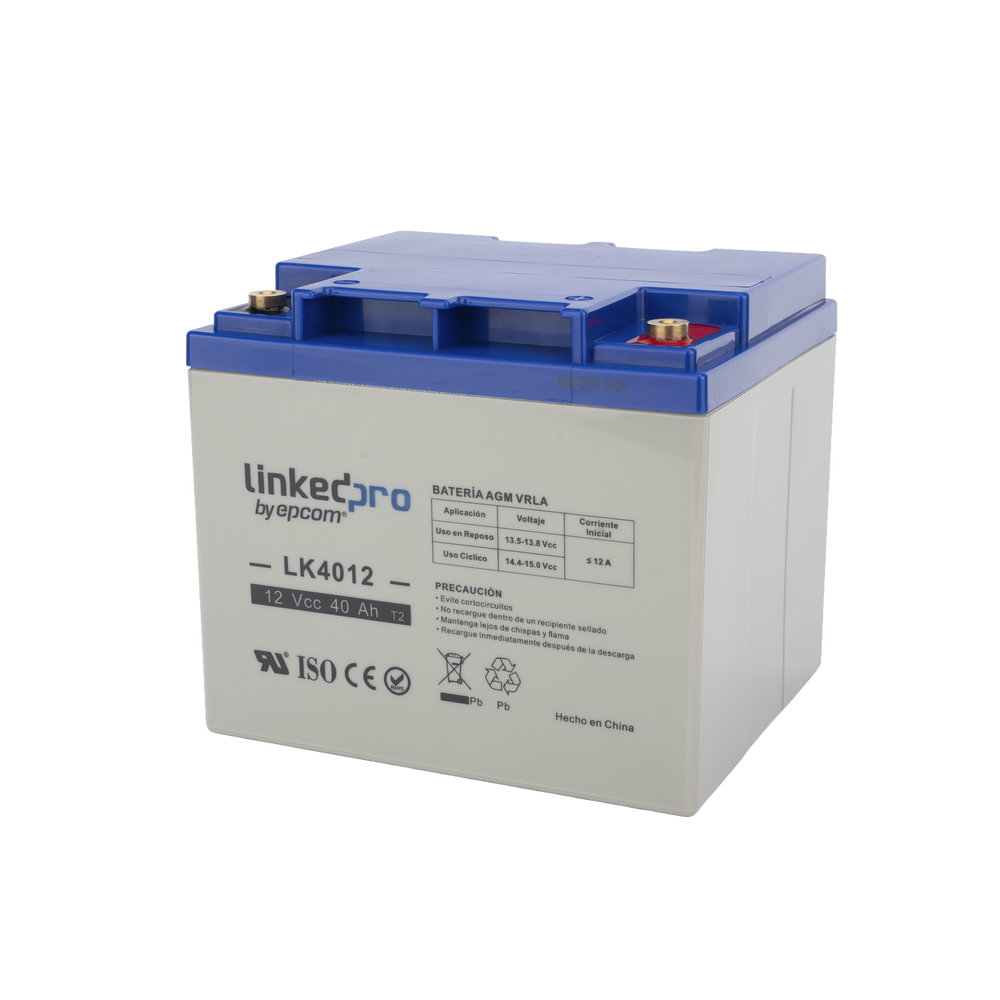 [LK4012] Batería 12 V / 40 Ah / UL / Tecnología AGM /  Terminales T2 LINKEDPRO BY EPCOM