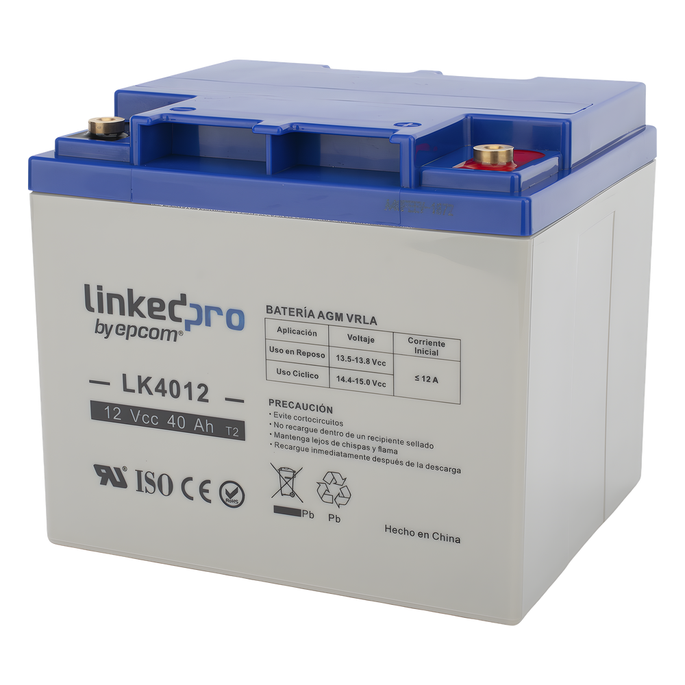 [LK4012] Batería 12V / 40Ah / UL / Tecnología AGM /  Terminales T2 LINKEDPRO BY EPCOM