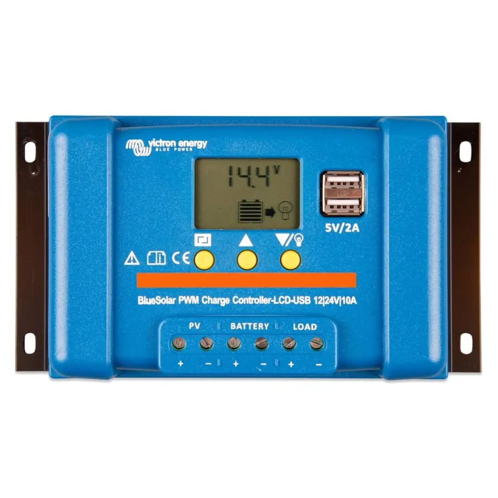 [SCC010010050] BlueSolar PWM-LCD&USB de 10A / Controlador Solar PWM, PV:10A 28/55V, Batería: 12-24V, VICTRON