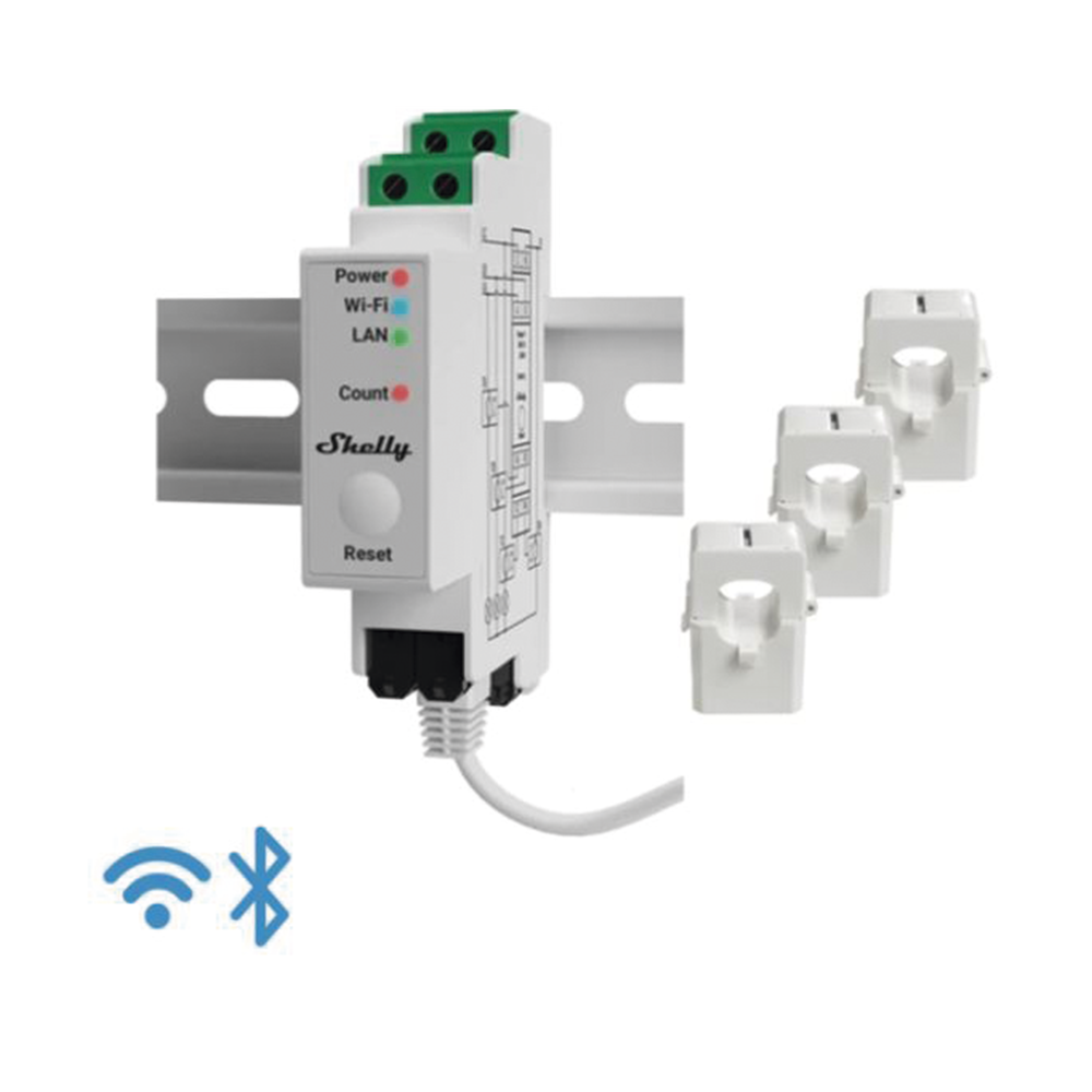 Medidor Trifásico de Corriente Alterna / WIFI / industrial y residencial / Nube P2P SHELLY