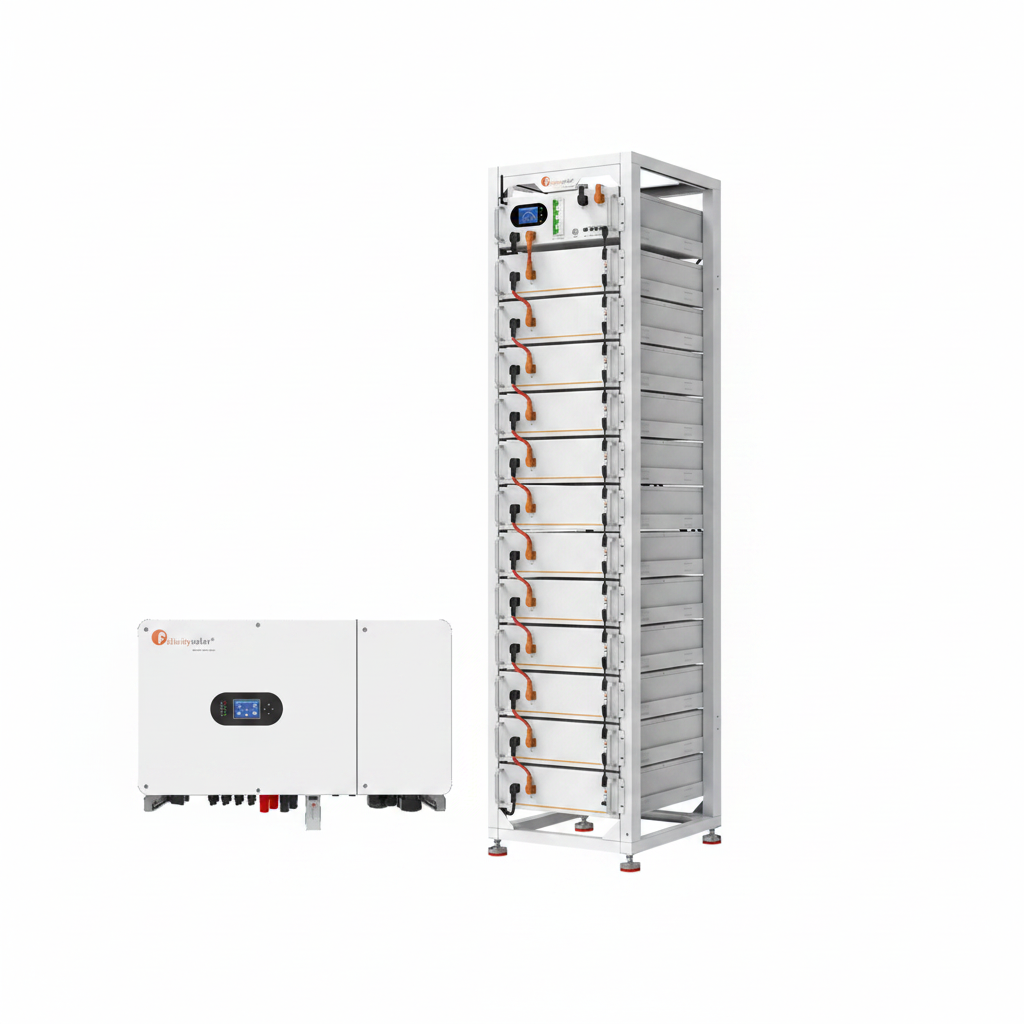 Kit Inversor Híbrido HV de 50kw, 230/400vca 3F + Batería de Litio (LiFePO4) de 122.8kwh, FELICITY