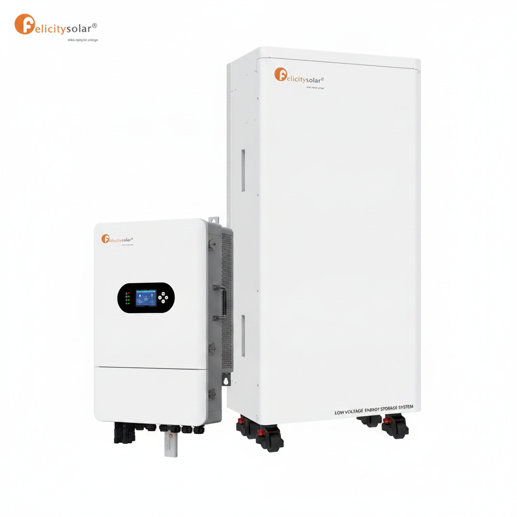[KIT-FEL-8+15] Kit Inversor híbrido de 8kw 120/240vca (UL) + Batería de litio de 15kwh, FELICITY