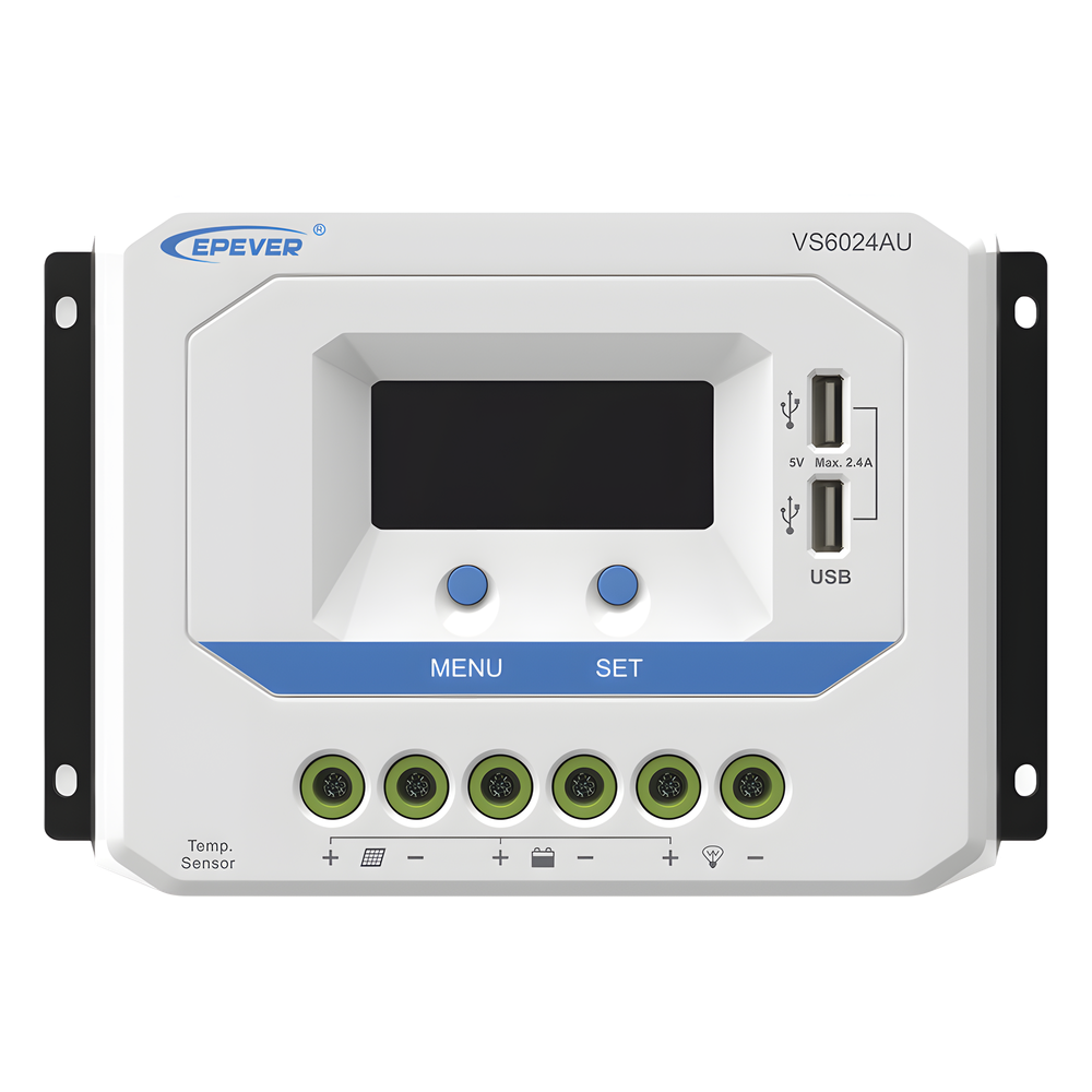 [VS-6024-AU] Controlador Solar de Carga PWM 12/24V 60A, Salida USB, con Display, EPEVER