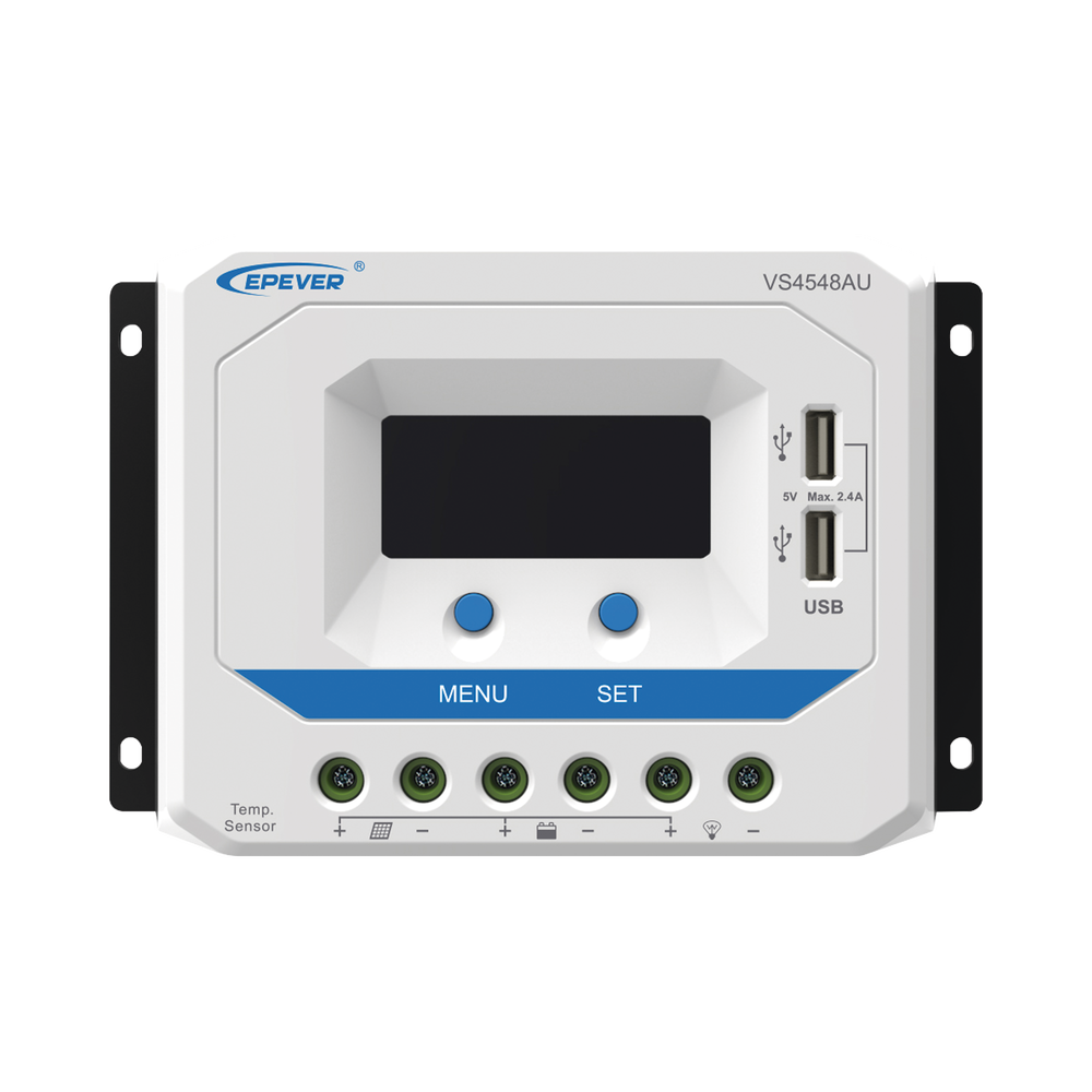 [VS-4548-AU] Controlador Solar de Carga PWM 12/24/36/48 V 45 A, Salida USB, con Display, EPEVER