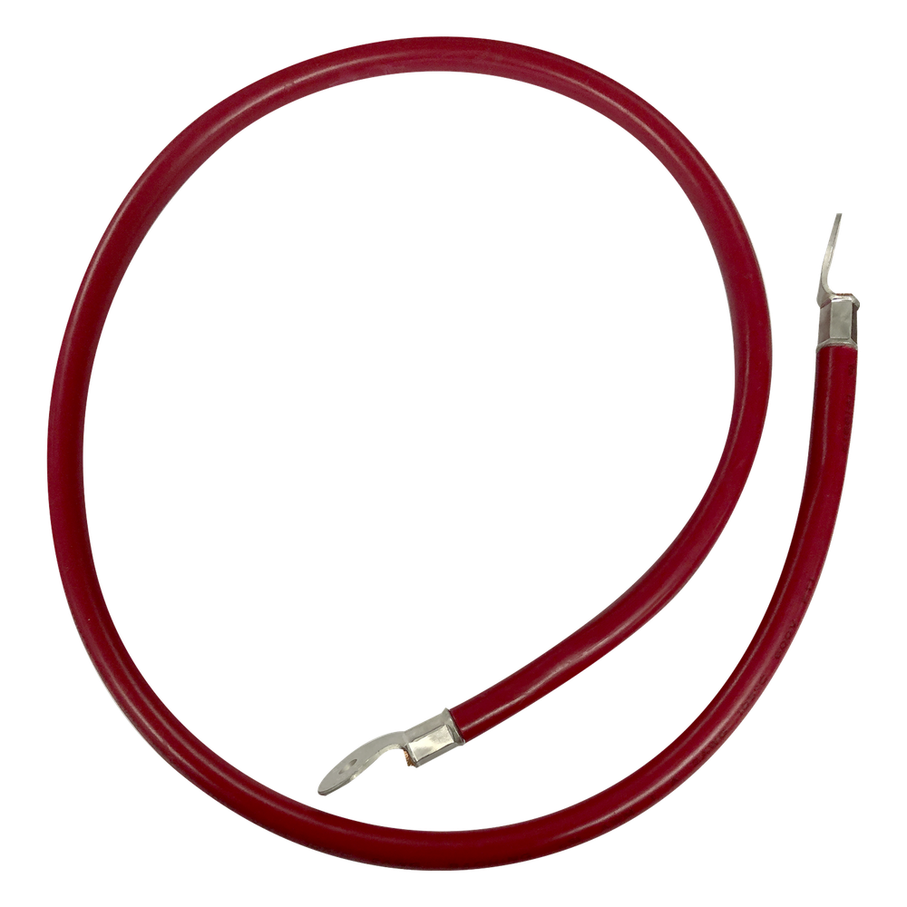 Cable para Baterías 1 m, Rojo, Calibre 2 AWG con Terminales de Ojo en Ambos Extremos