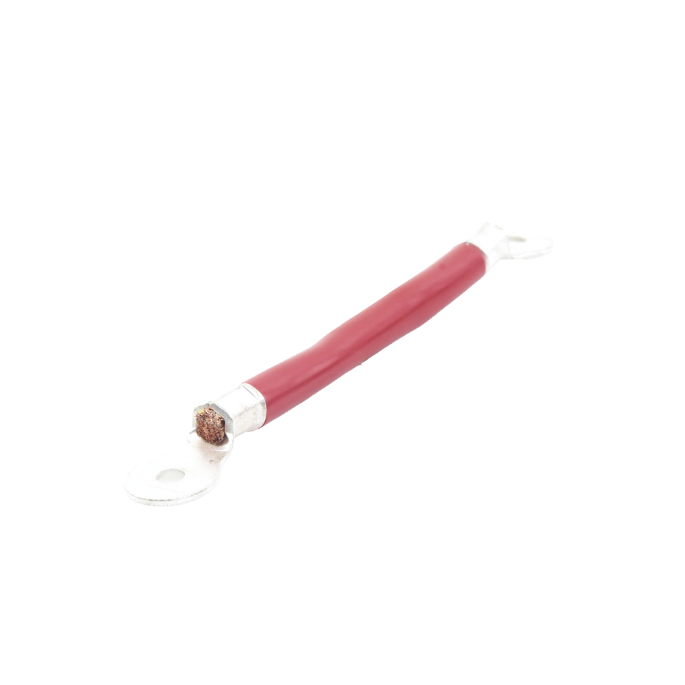 Battery Cable, 0.2 m, Red, 2 AWG Gauge with Ring Terminals on Both Ends