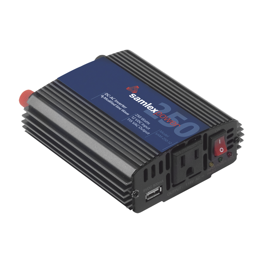 [SAM-250-12] Inversor de Corriente (CD-CA) Potencia Nominal 250 W, Ent:12Vcd, Sal: 115Vca 60 Hz, SAMLEX