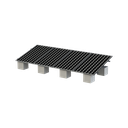 Anodized aluminum mount, 1x4 array for photovoltaic panels 1134mm wide and 35mm thick, Max Wind Speed 136km/h, Tilt 20° to 45°, model: Vektor